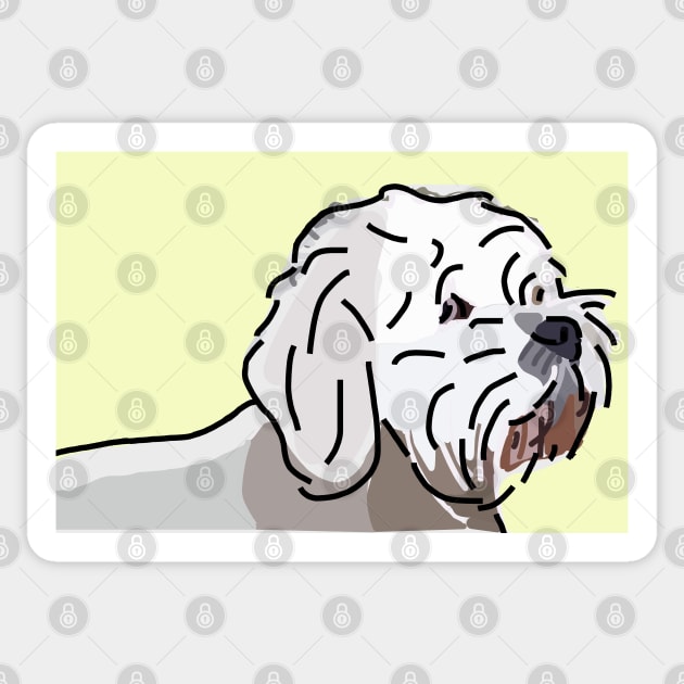 Bichon Frise Dog on Yellow Sticker by ellenhenryart